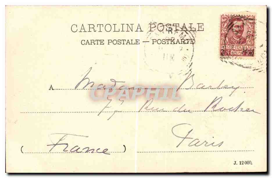 CPA Italie Italia San Remo Un saluto — Rückseite