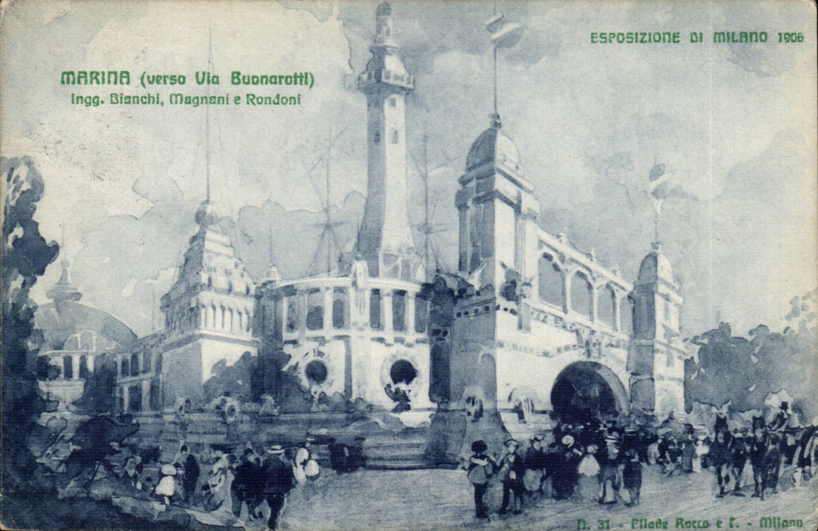 Marina (verso Via Buonarotti) — Exposition de Milan 1906 — Pilade Rocco & F. n° 91