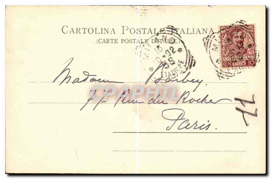 CPA italie Italia Milano Interno della cattedrale — Rückseite