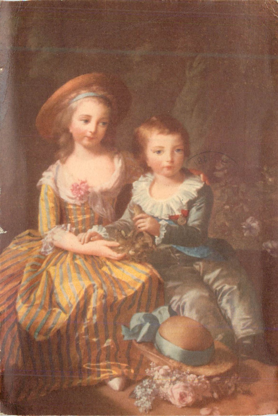 Portrait de la reine Marie-Thérèse et de son fils Louis-Joseph - peint par H. Benoit-Gebelin - éditeur H. Benoit-Gebelin