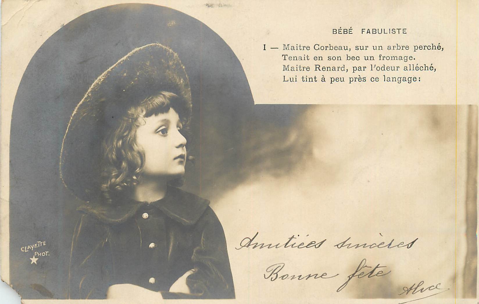 CPA Bonne Fete Amitiees Sinceres Bebe Fabuliste