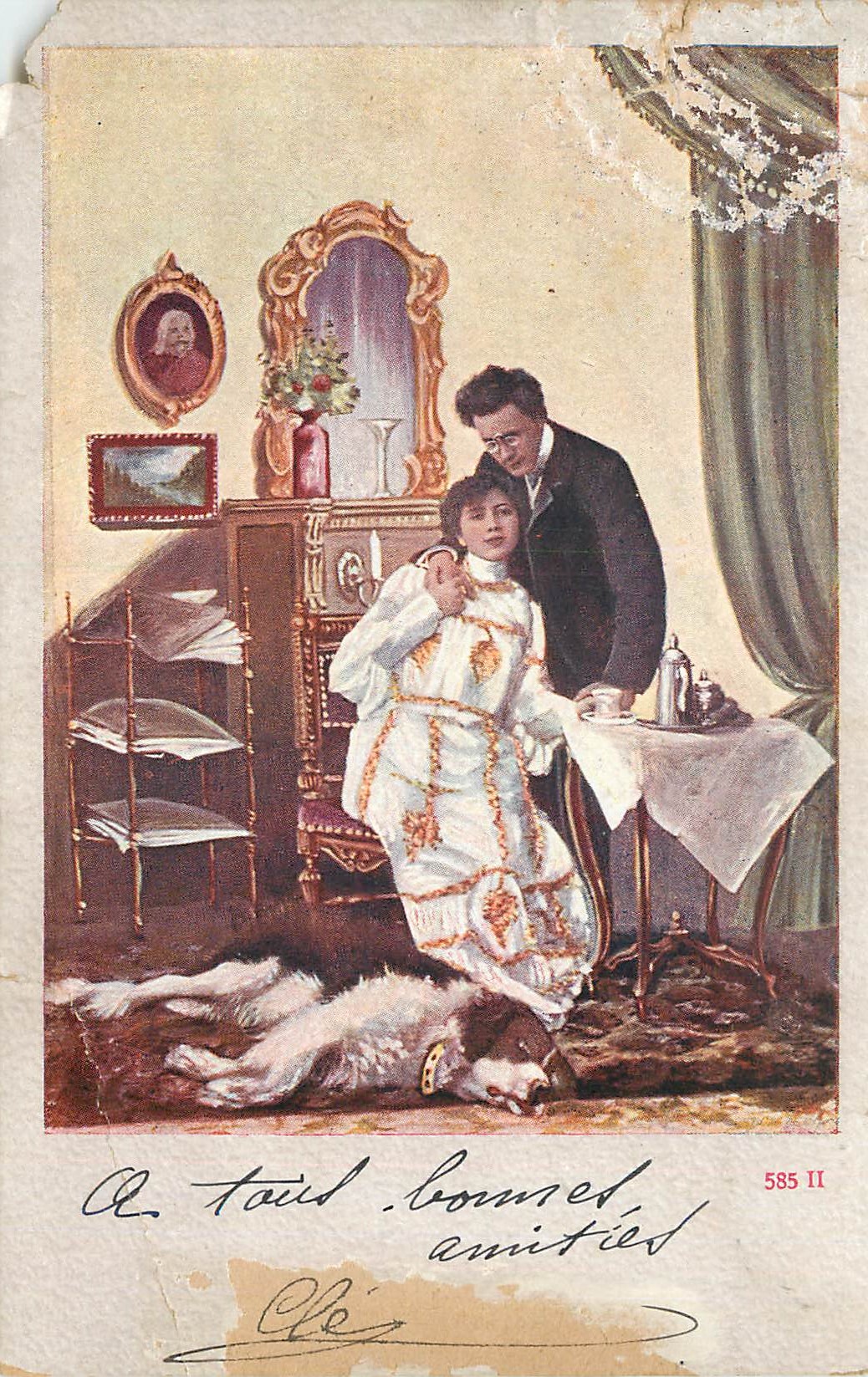 Couple dans un intérieur — éditeur anonyme, n° de série 585 II