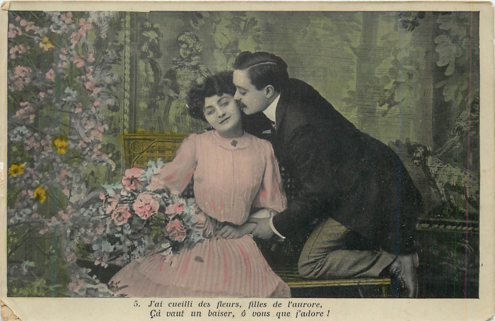 CPA J'ai Cueilli des Fleurs Filles de l'Aurore Ca vaut un Baiser O  Vous que J'Adore