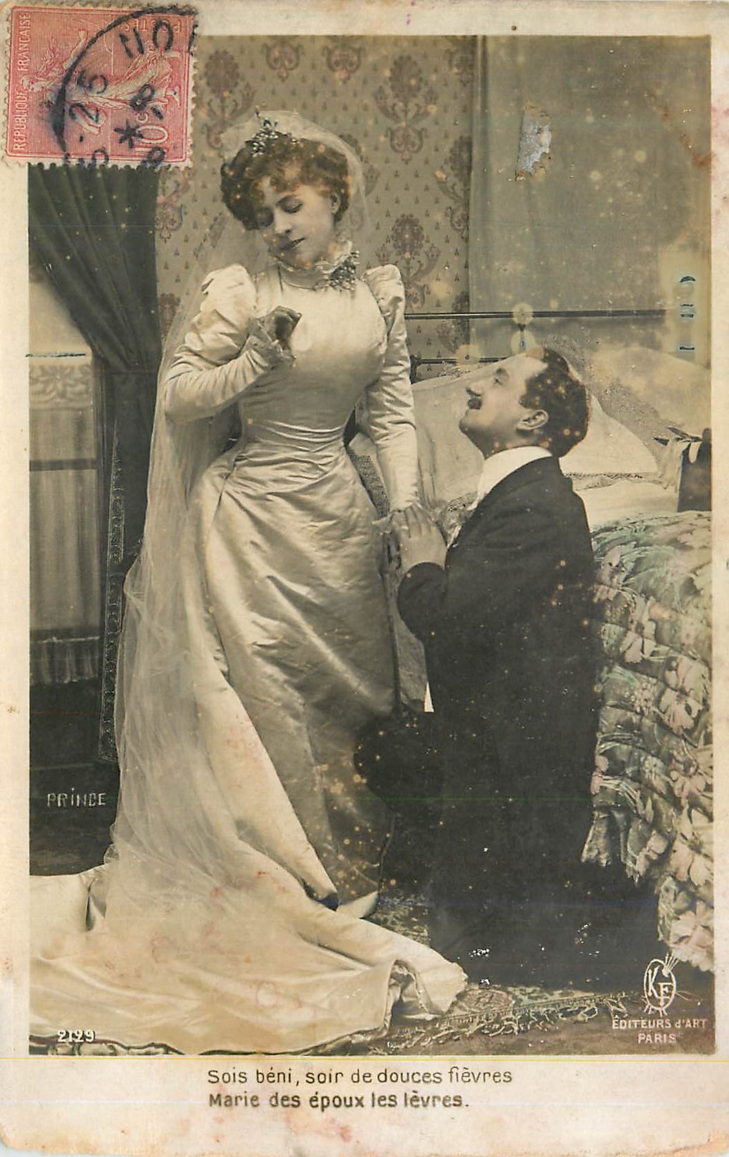 CPA Sois Beni Soir de Douces Fievres Marie des Epoux Les Levres