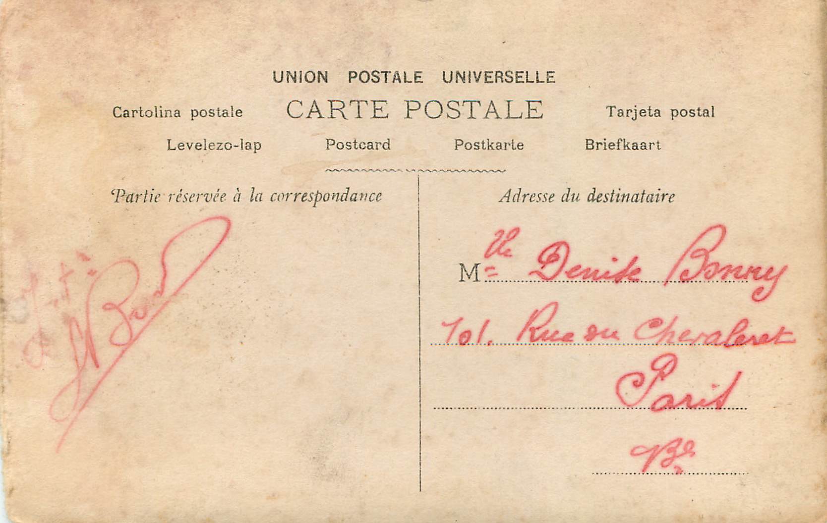 CPA Sois Beni Soir de Douces Fievres Marie des Epoux Les Levres — Rückseite