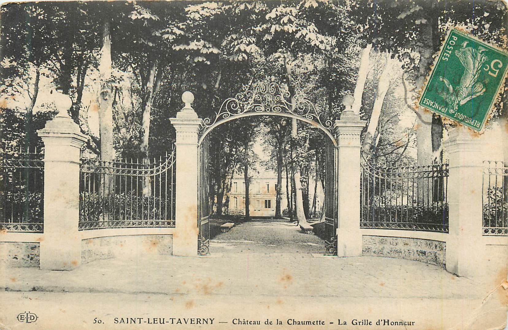 CPA Saint Leu Taverny Chateau de la Chaumette La Grille d'Honneur