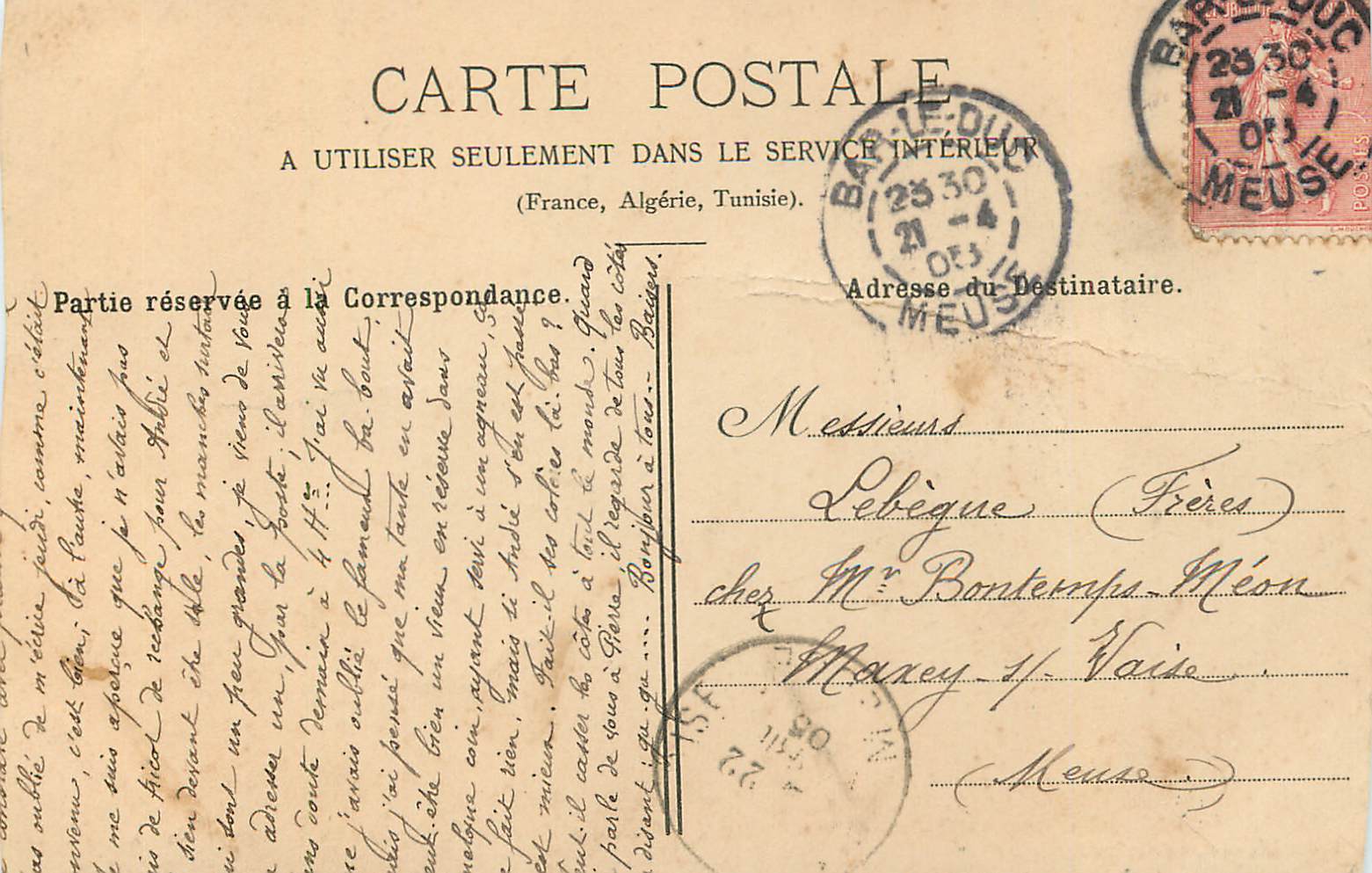 CPA Saint Leu Taverny Ancienne Propriete des Princes de Conde (Rocher de la Source Mery) — Rückseite