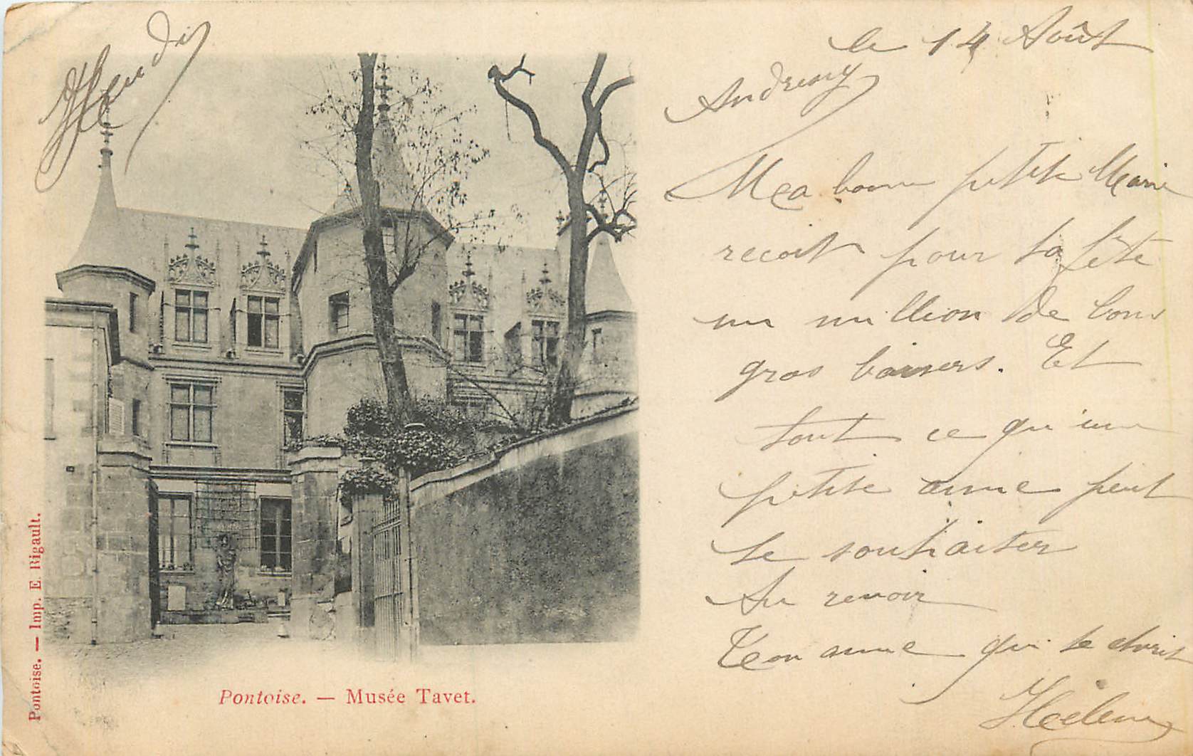 CPA Pontoise Musee tavet (carte 1900)