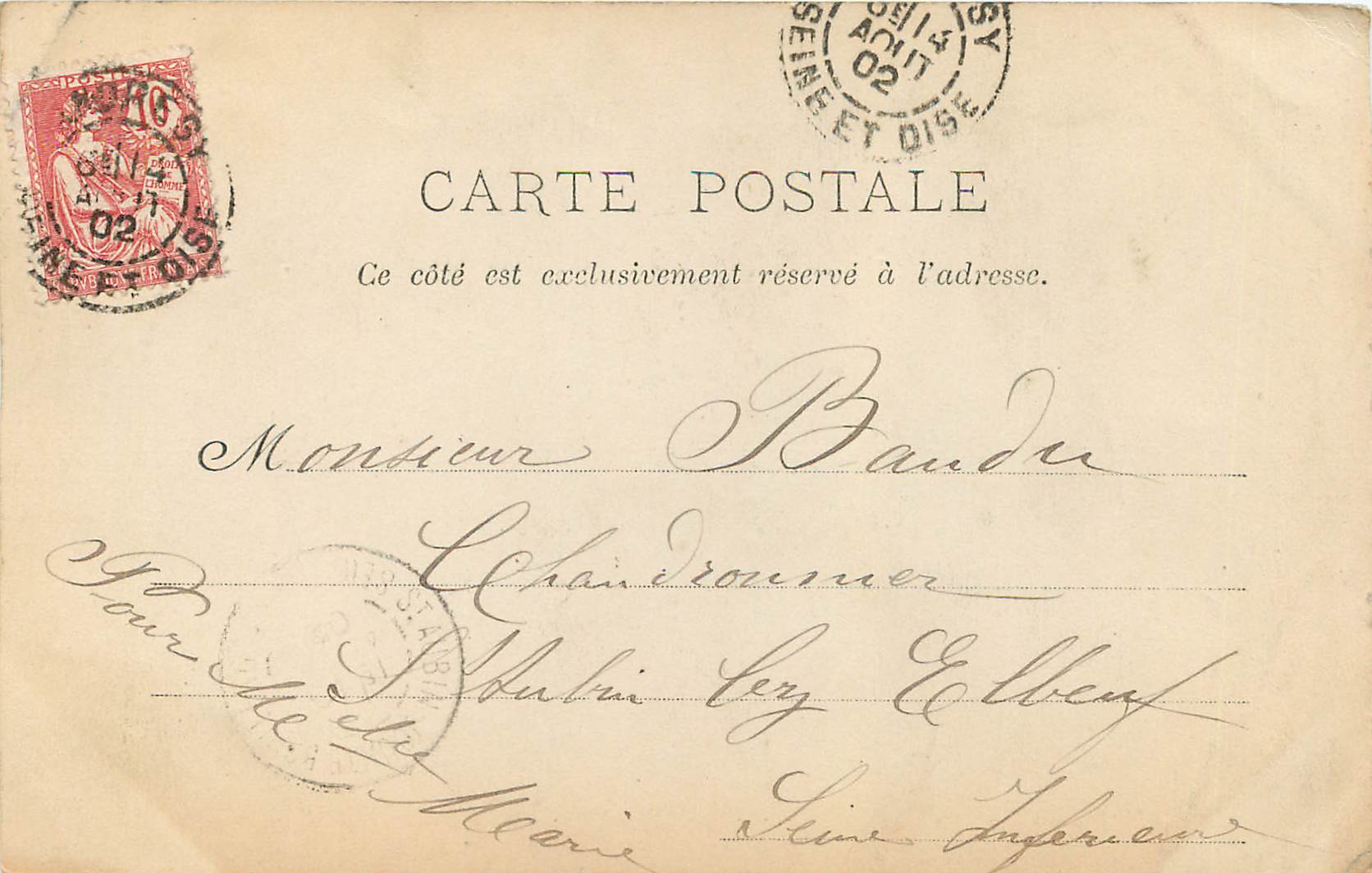 CPA Pontoise Musee tavet (carte 1900) — Rückseite