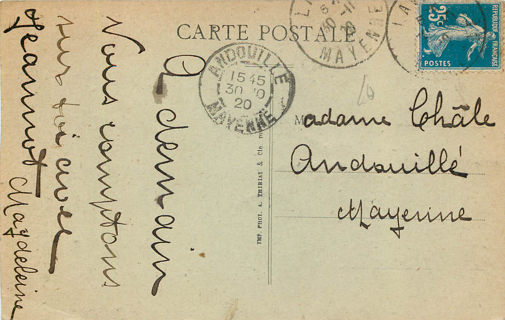 CPA Laval (Mayenne) Les Buttes et les Bords de la Mayenne — Rückseite