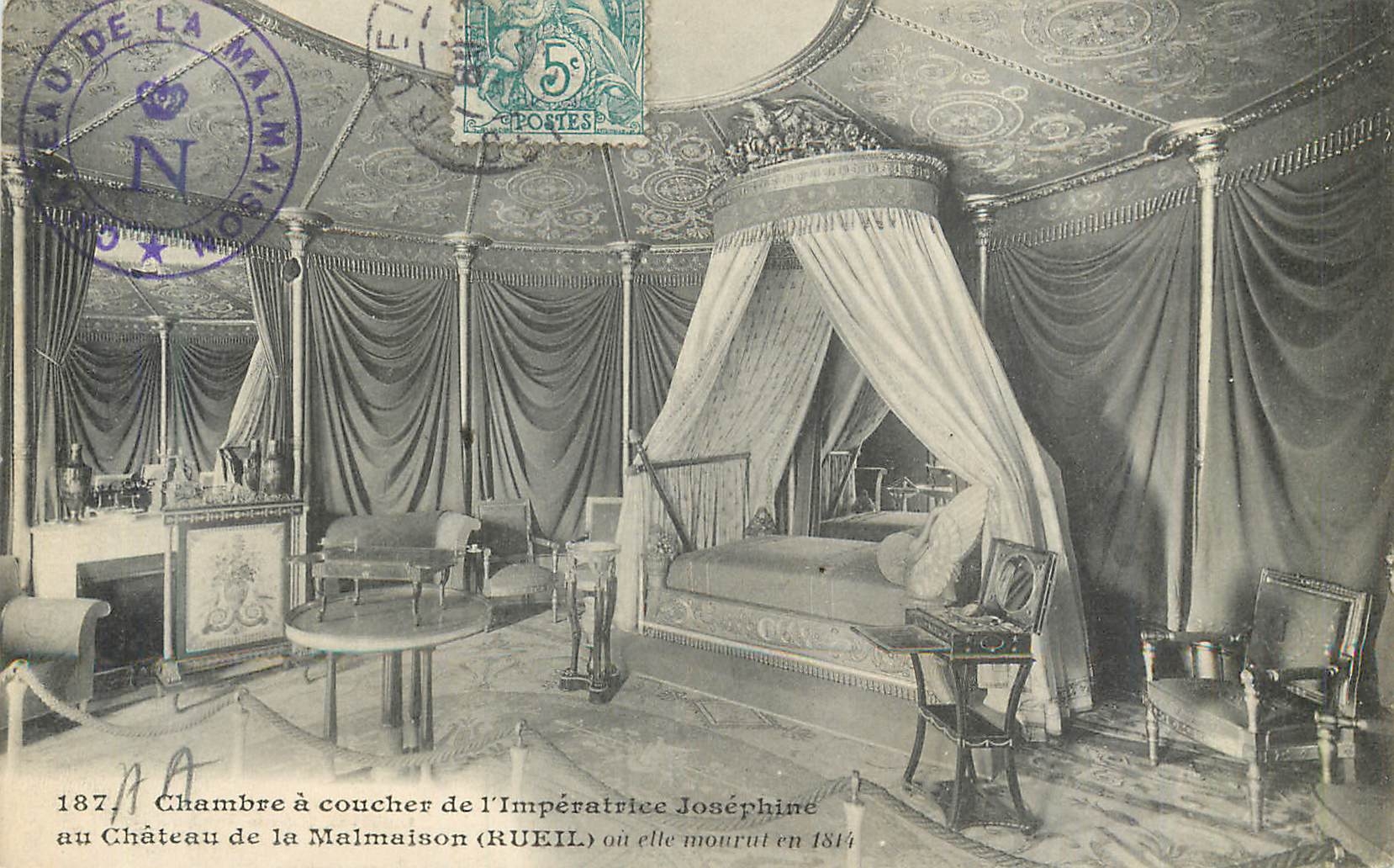 CPA Chambre a Coucher de l'Imperatrice Josephine au Chateau de la Malmaison (Rueil) ou Elle Mourut en 1814 Napoleon 1er