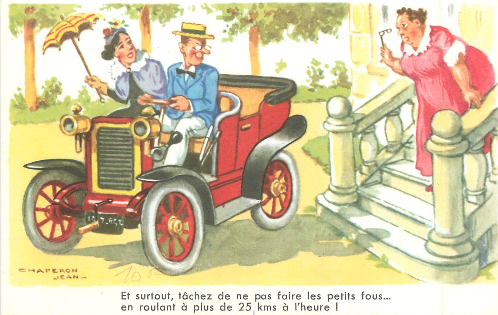 CPA Chaperon Jean Et Surtout Tachez de ne pas Faire les Petits Fous Automobile Jean Chaperon
