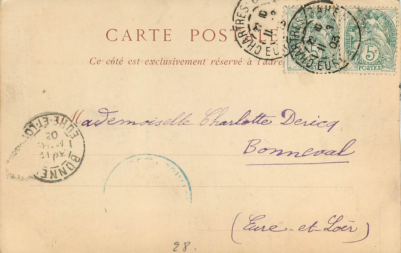 CPA Cathedrale de Chartres XVIe Siecle (carte &900) — Rückseite