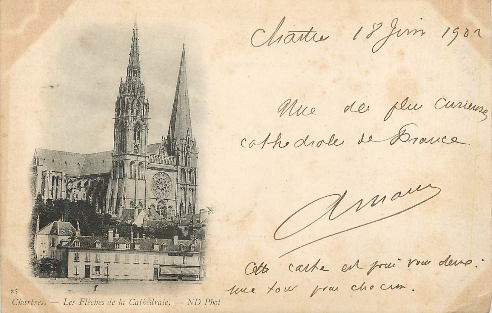 CPA Chartres Les Fleches de la Cathedrale (carte 1900)