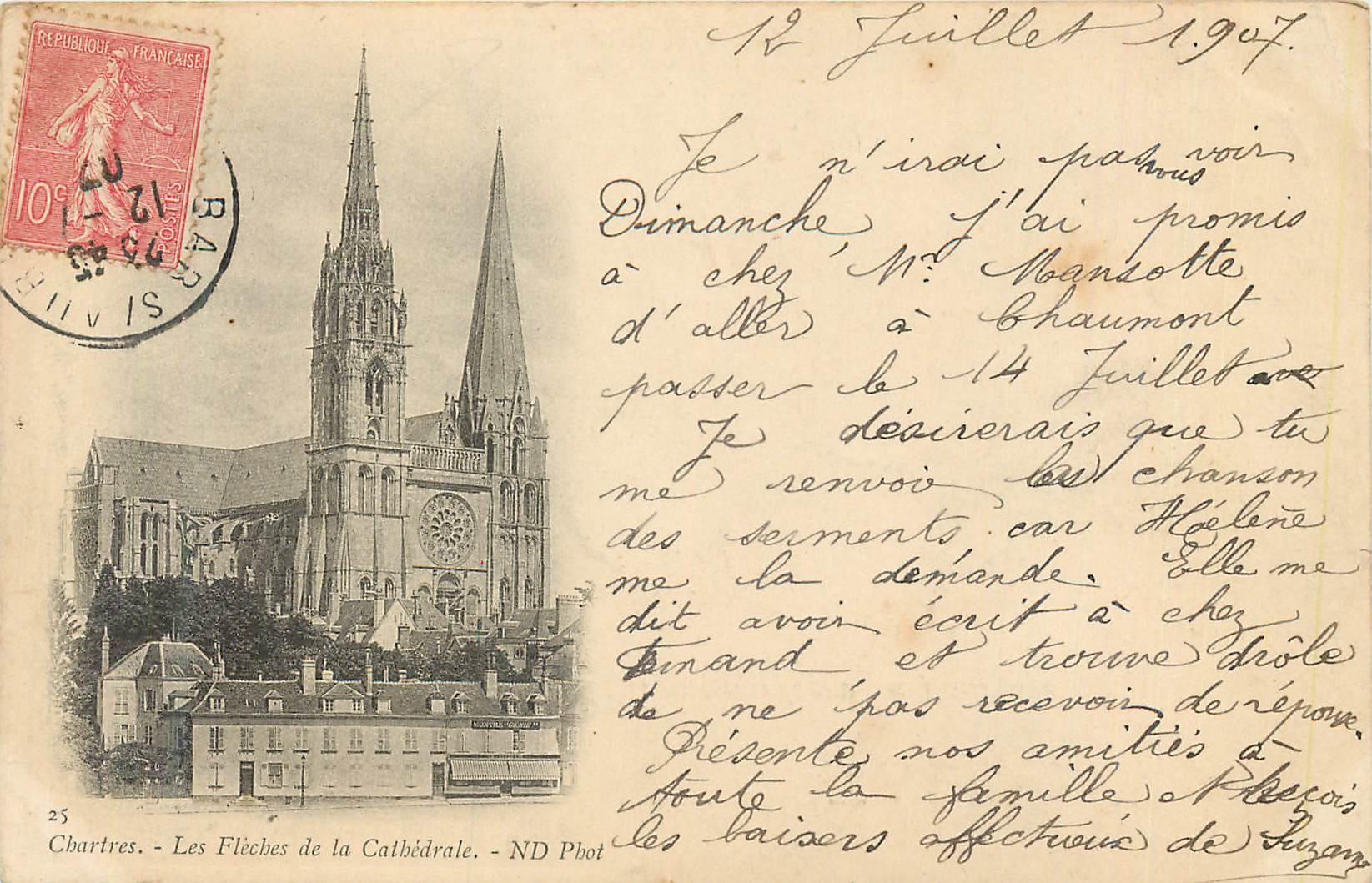 CPA Chartres Les Fleches de la Cathedrale (carte 1900)