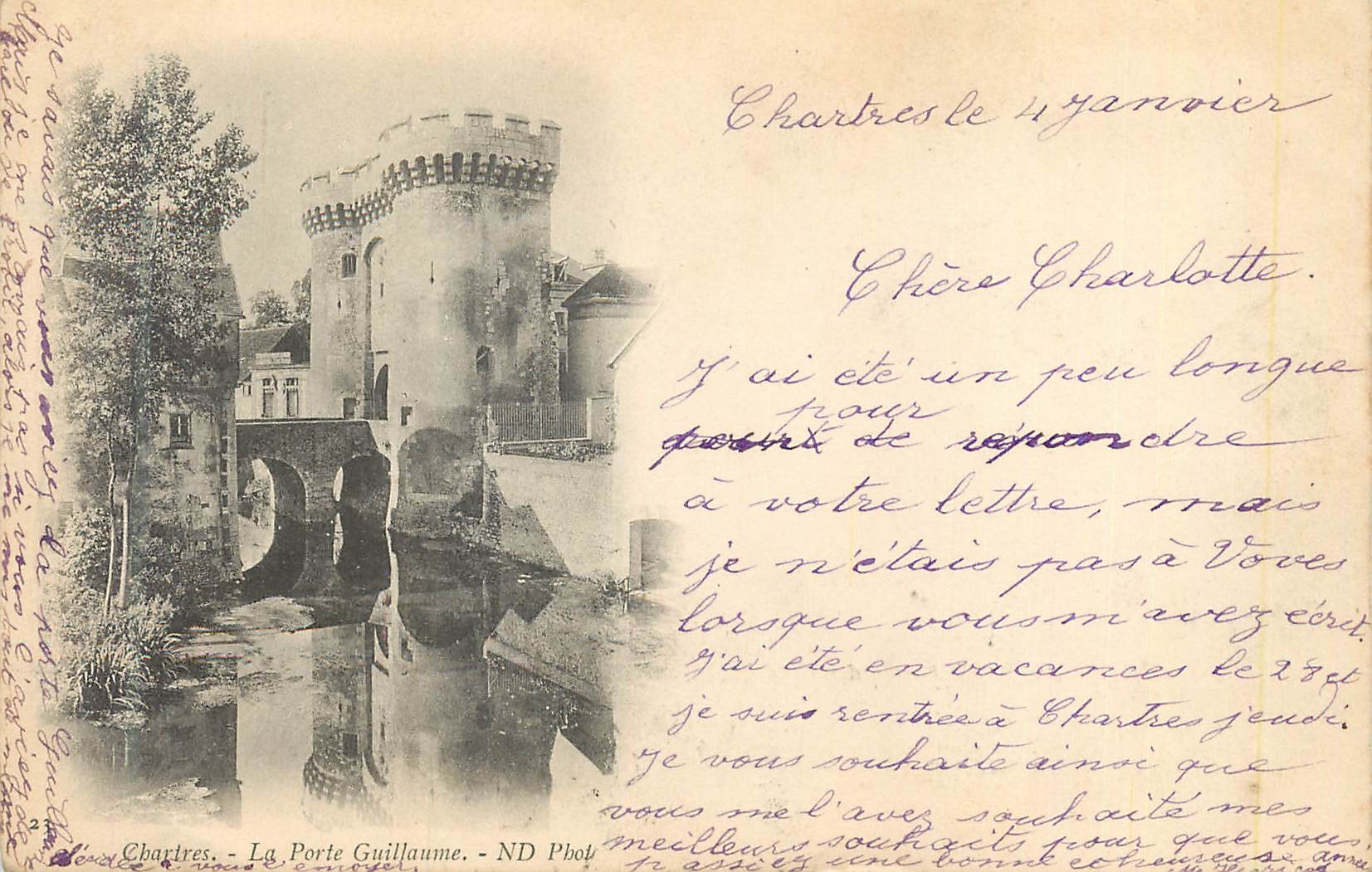 CPA Chartres La Porte de Guillaume (carte 1900)