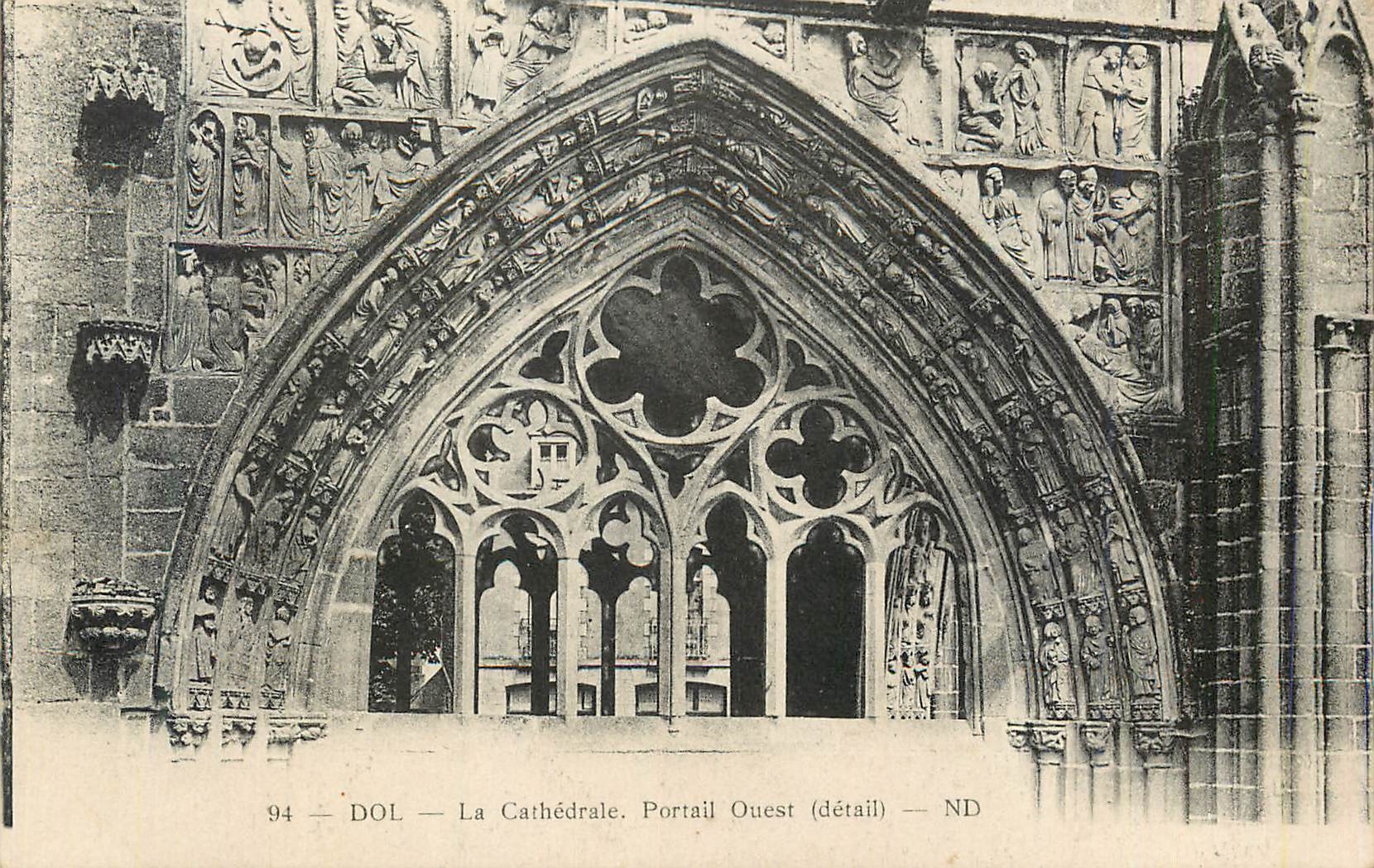 CPA Dol La Cathedrale Portail Ouest (Detail)