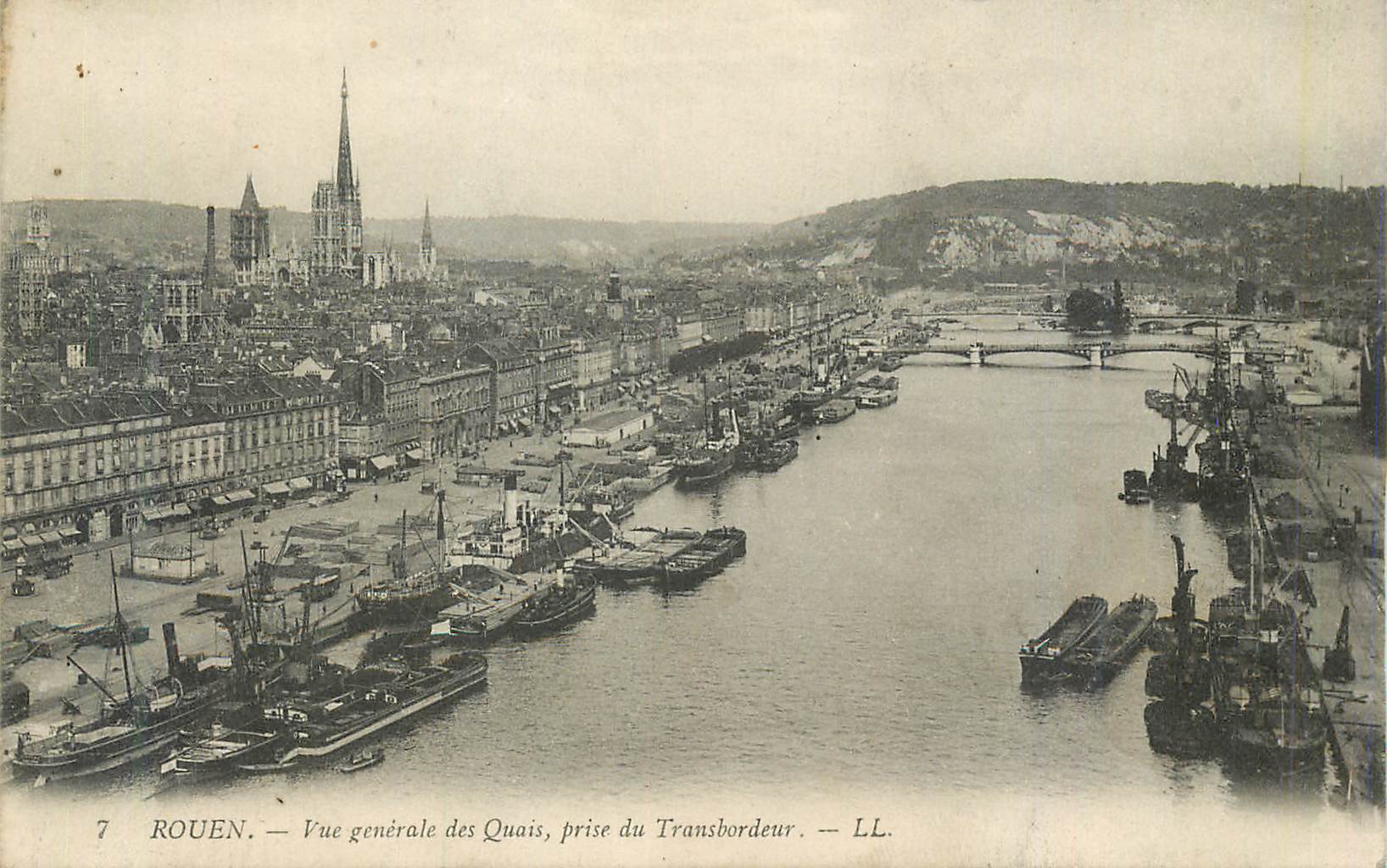 CPA Rouen Vue Generale des Quais Prise du Transbordeur