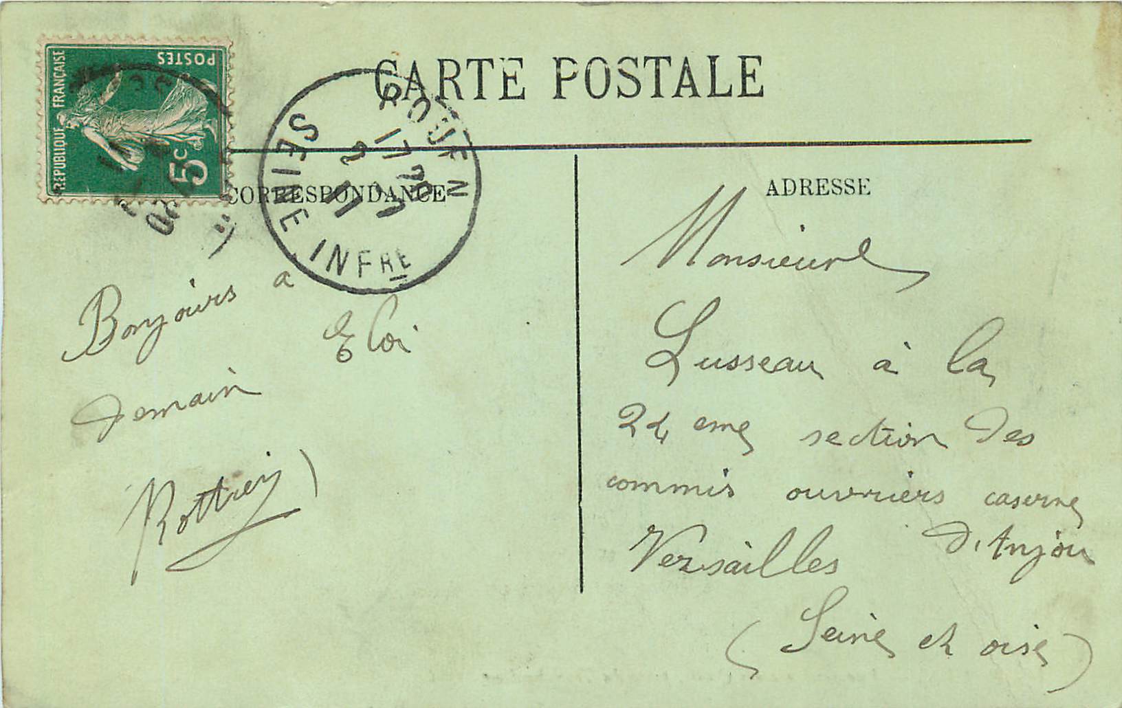 CPA Rouen Vue Generale des Quais Prise du Transbordeur — Verso