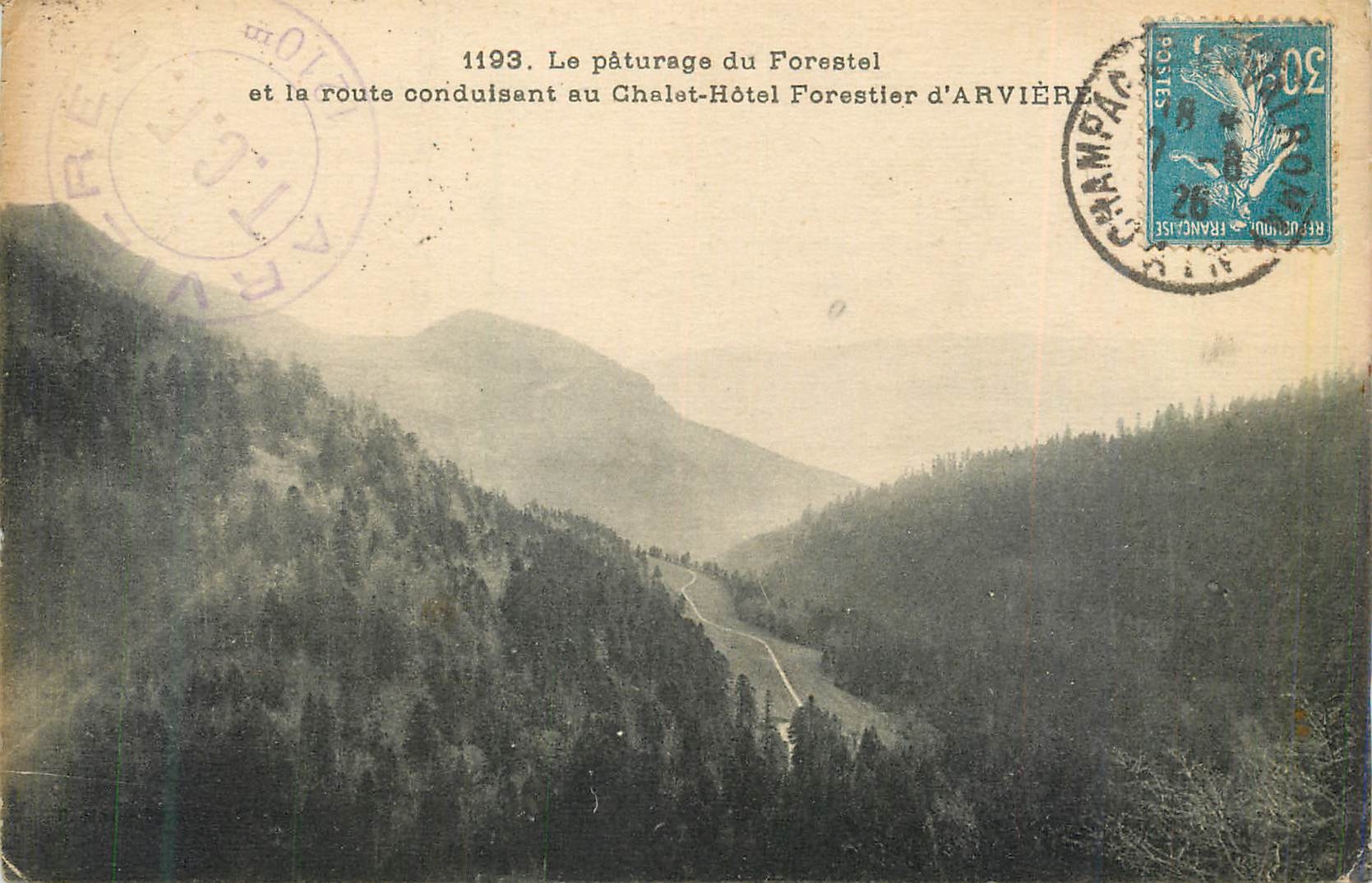 CPA Le Paturage du Forestel et la Route Conduisant au Chalet Hotel Forestier d'Arviere