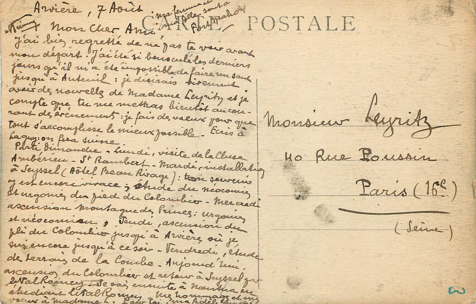 CPA Le Paturage du Forestel et la Route Conduisant au Chalet Hotel Forestier d'Arviere — Rückseite