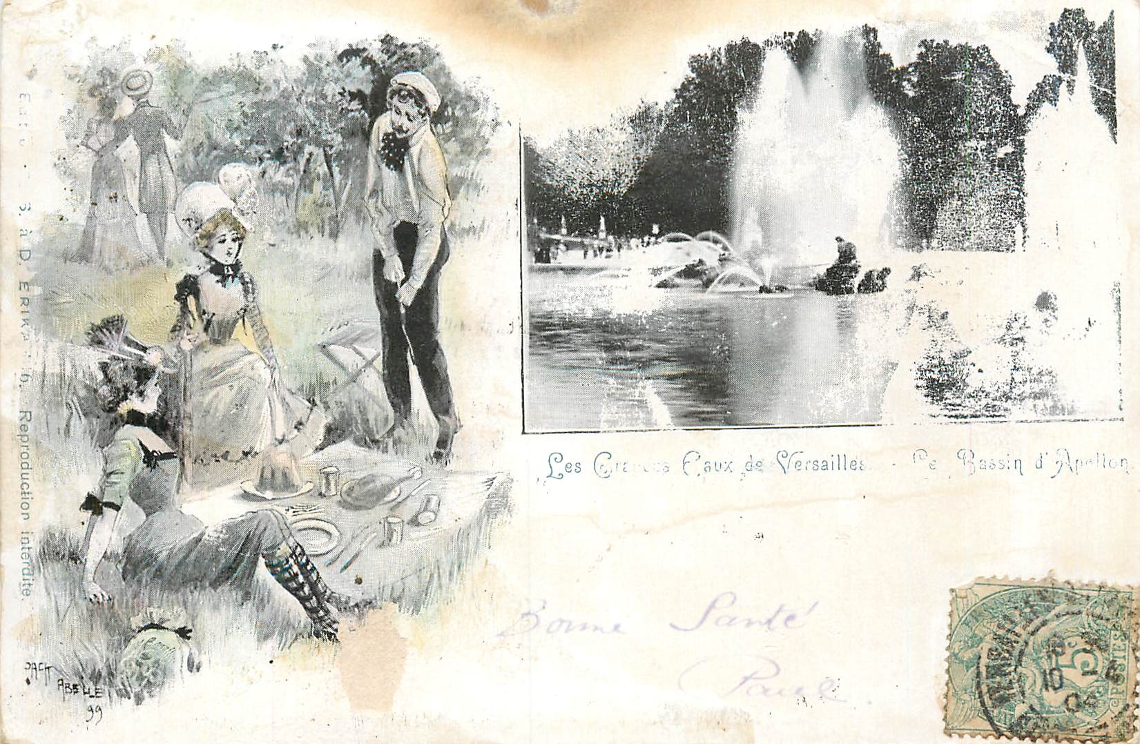 CPA Versailles Le Bassin d'Apollon (carte 1900)