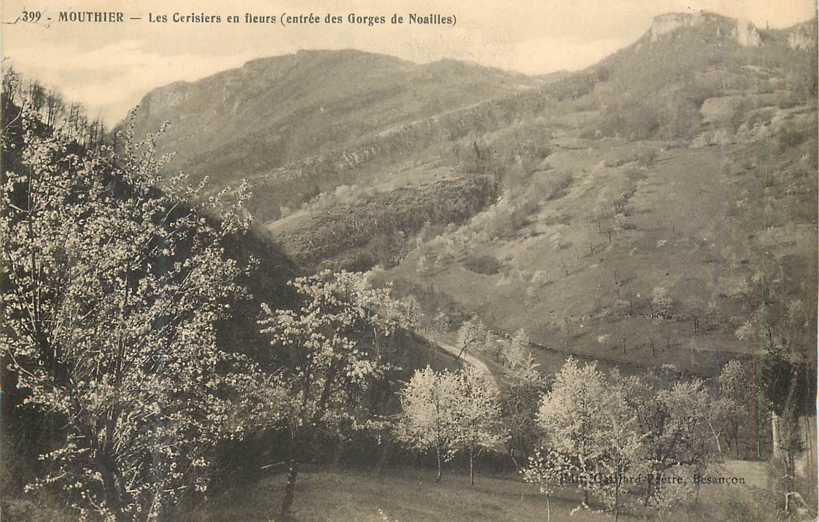 CPA Mouthier Les Cerisiers en Fleurs (Entree des Gorges de Noailles)