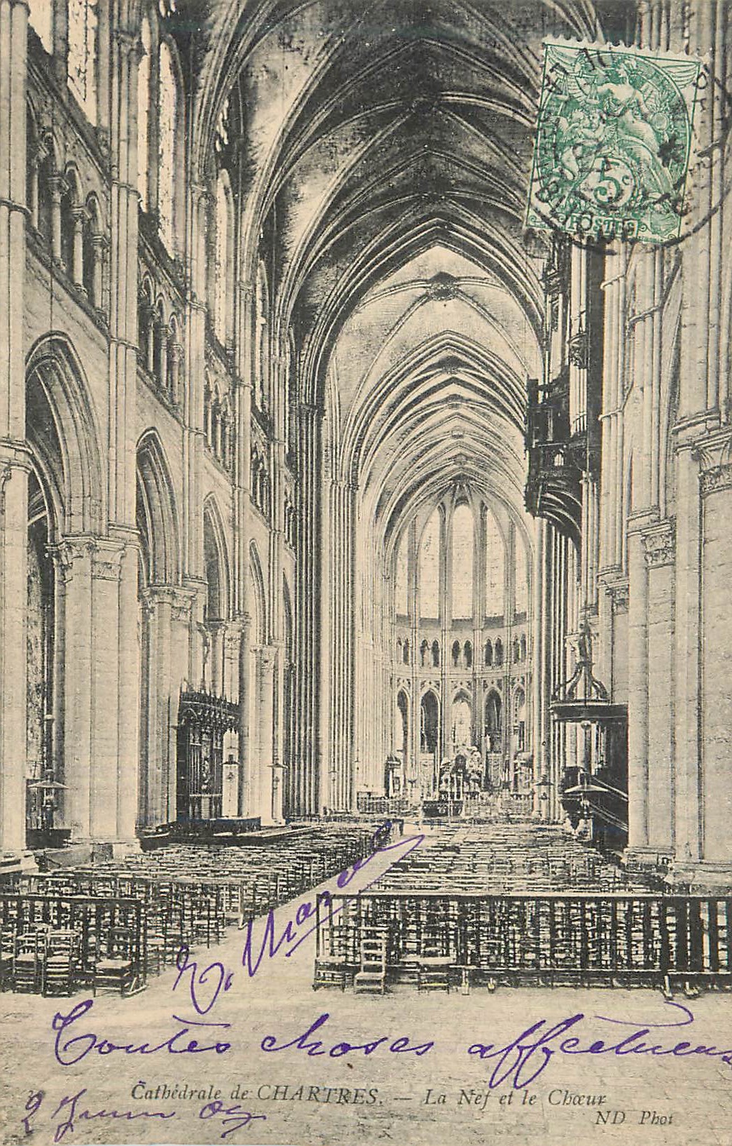 CPA Cathedrale de Chartres La Nef et le Choeur