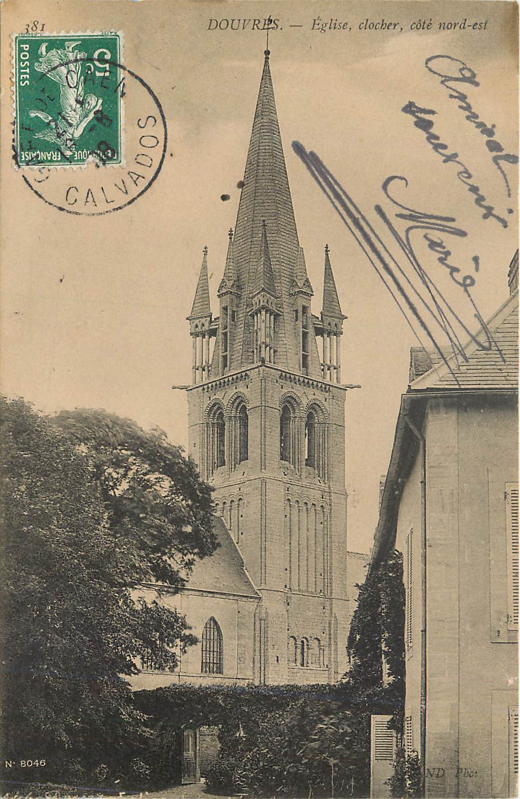 Douvres — Église, clocher, côté nord-est — ND Phot. N° 8046
