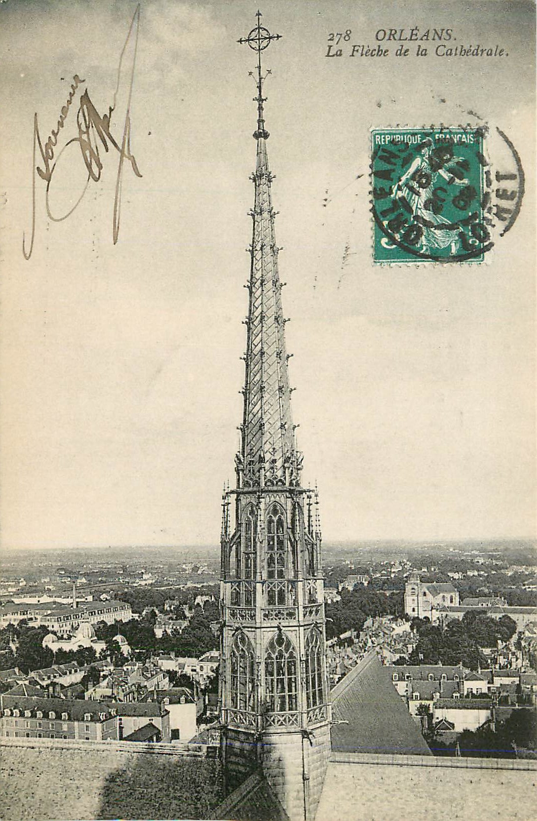 CPA Orleans La Fleche de la Cathedrale