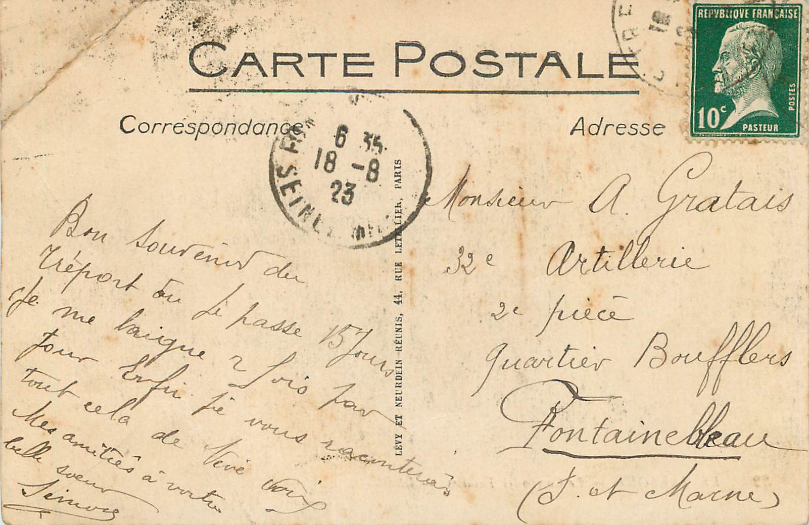 CPA Le Treport le Casino les Falaises — Rückseite