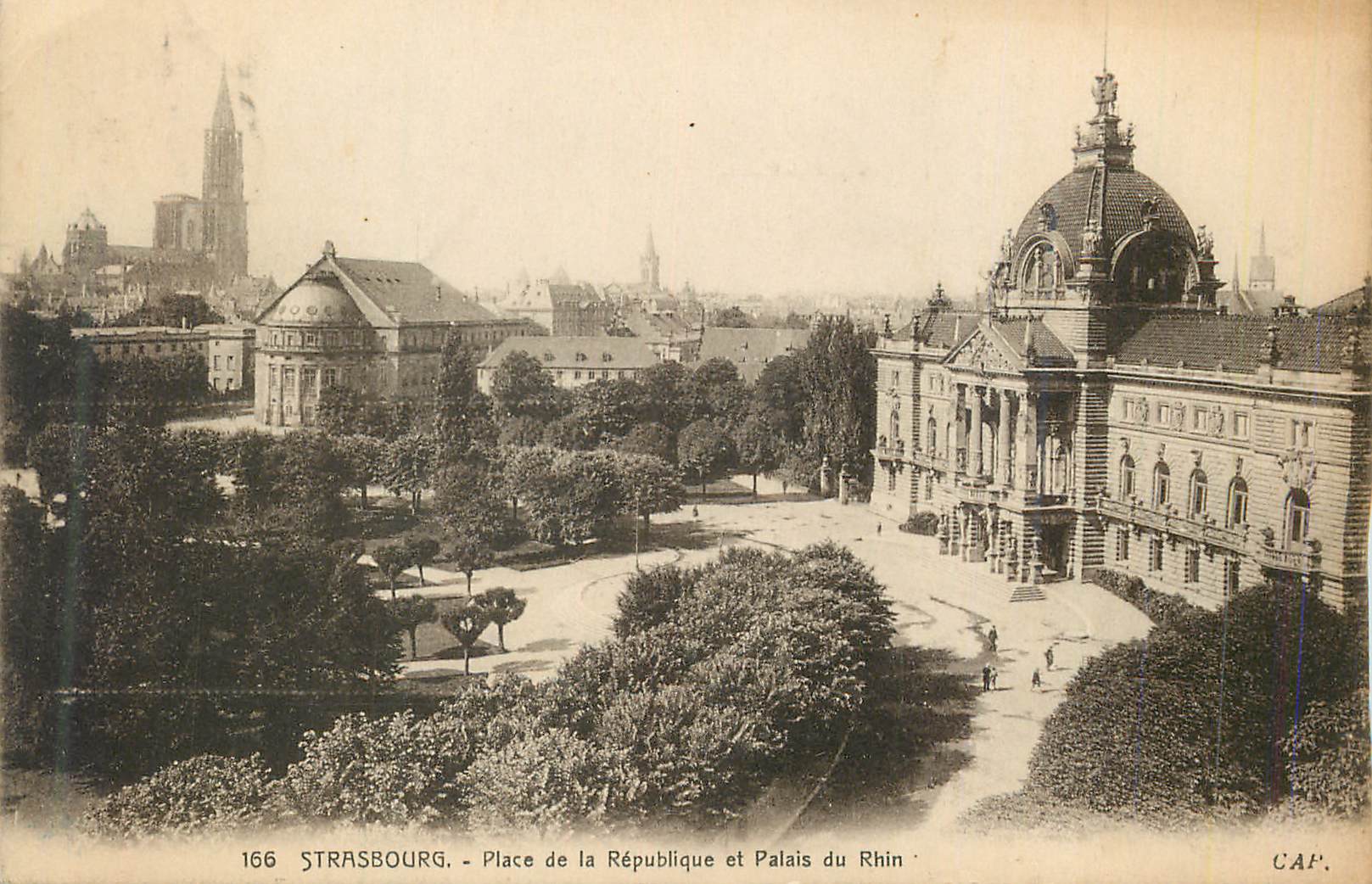 CPA Strasbourg Place de la Republique et Palais du Rhin
