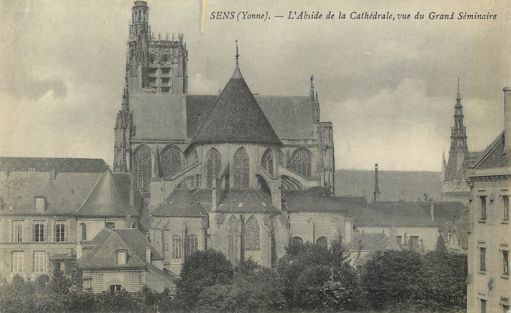 CPA Sens (Yonne) L'Abside de la Cathedrale vue du Grand Seminaire