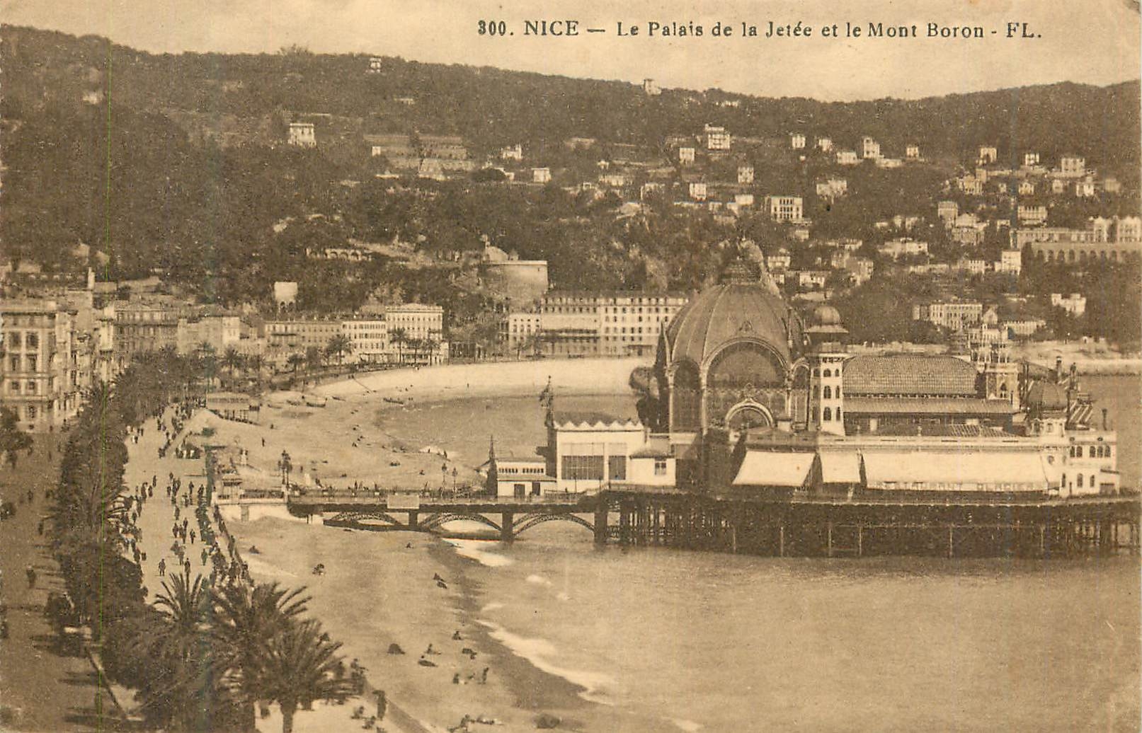 CPA Nice Le Palais de la Jetee et le Mont Boron