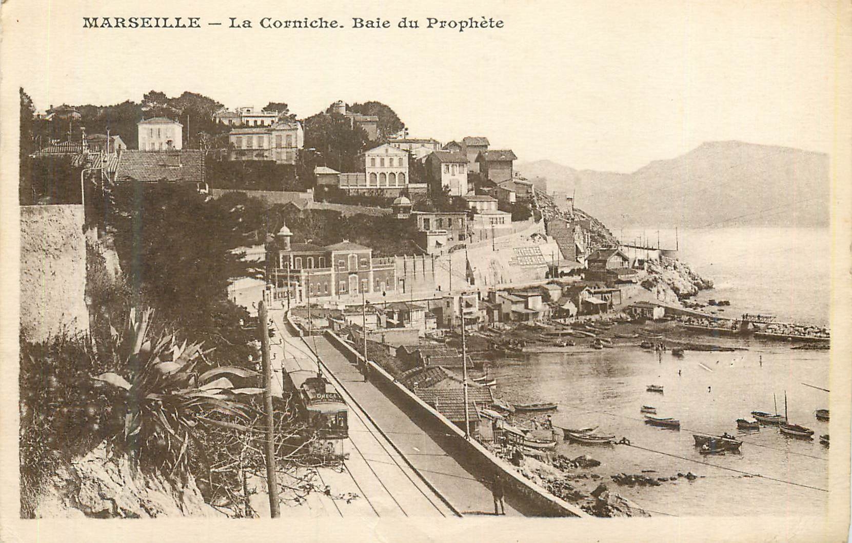 CPA Marseille la Corniche Baie du Prophete Tramway