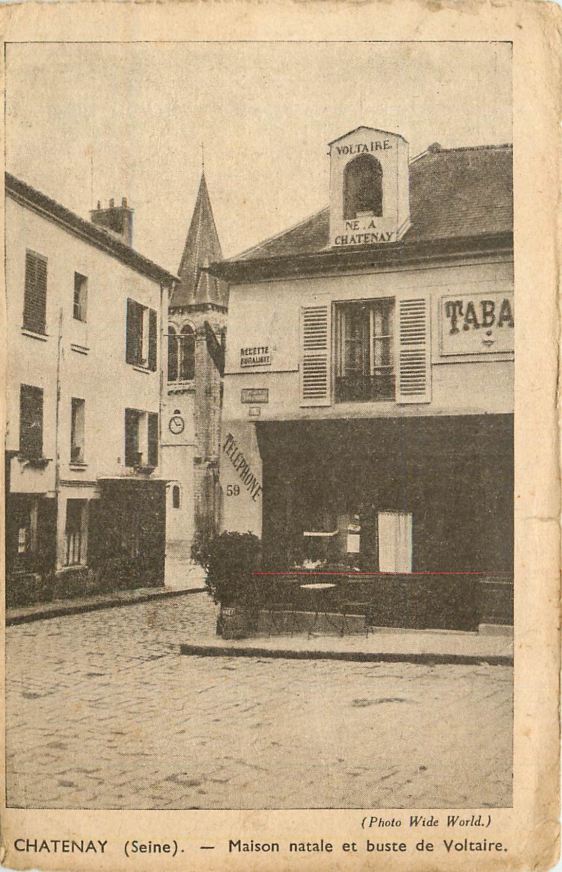 CPA Chatenay (Seine) Maison Natale et Buste de Voltaire
