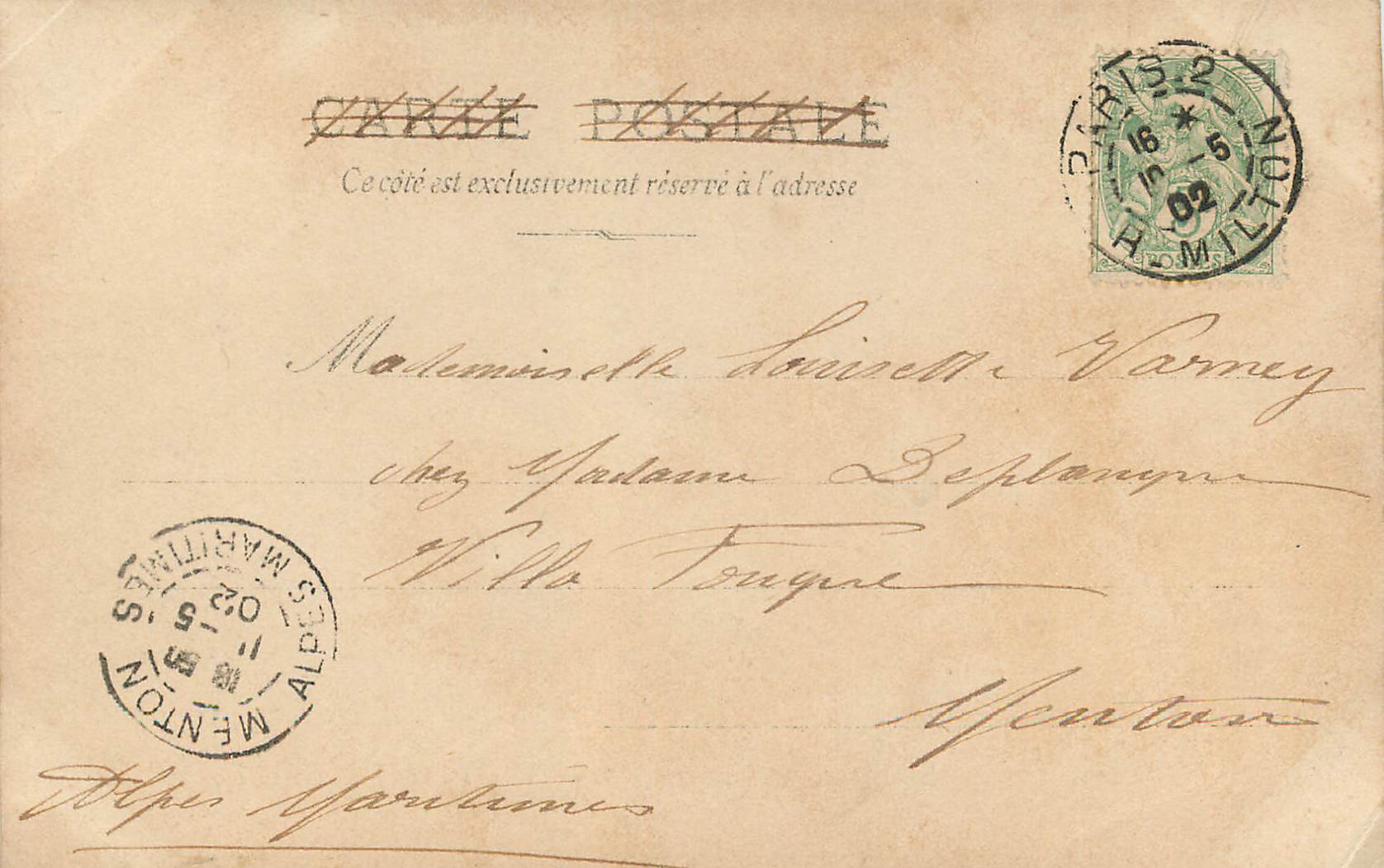 CPA Mealy — Rückseite