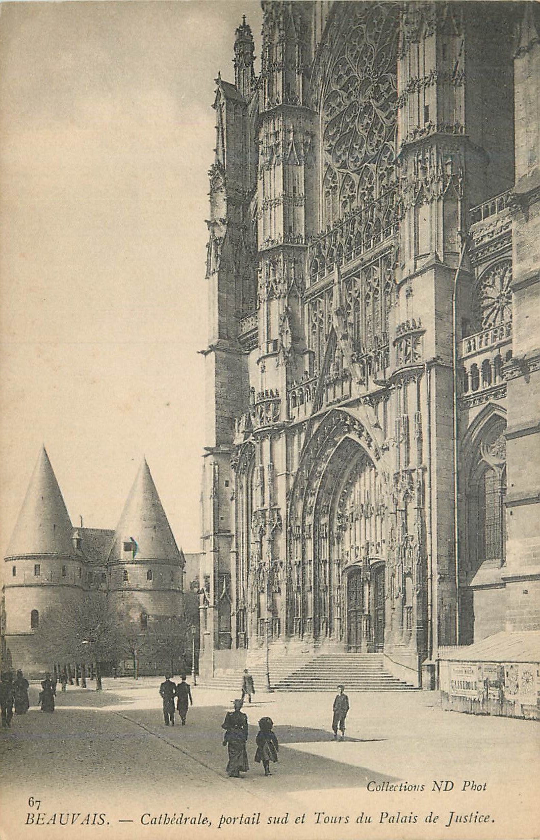 CPA Beauvais Cathedrale Portail sud et Tours du Palais de Justice