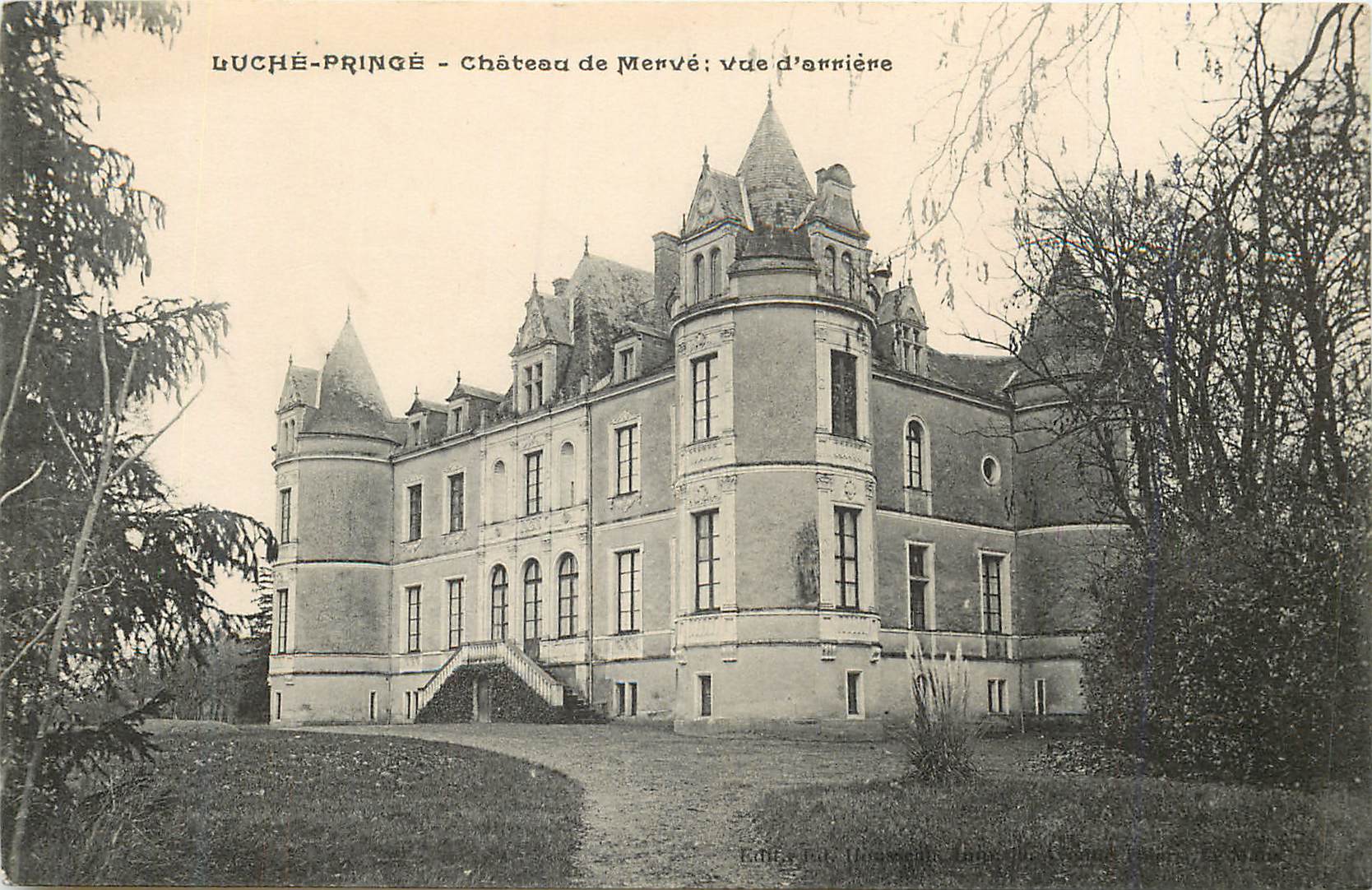 CPA Luche Pringe Chateau de Merve Vue Arriere