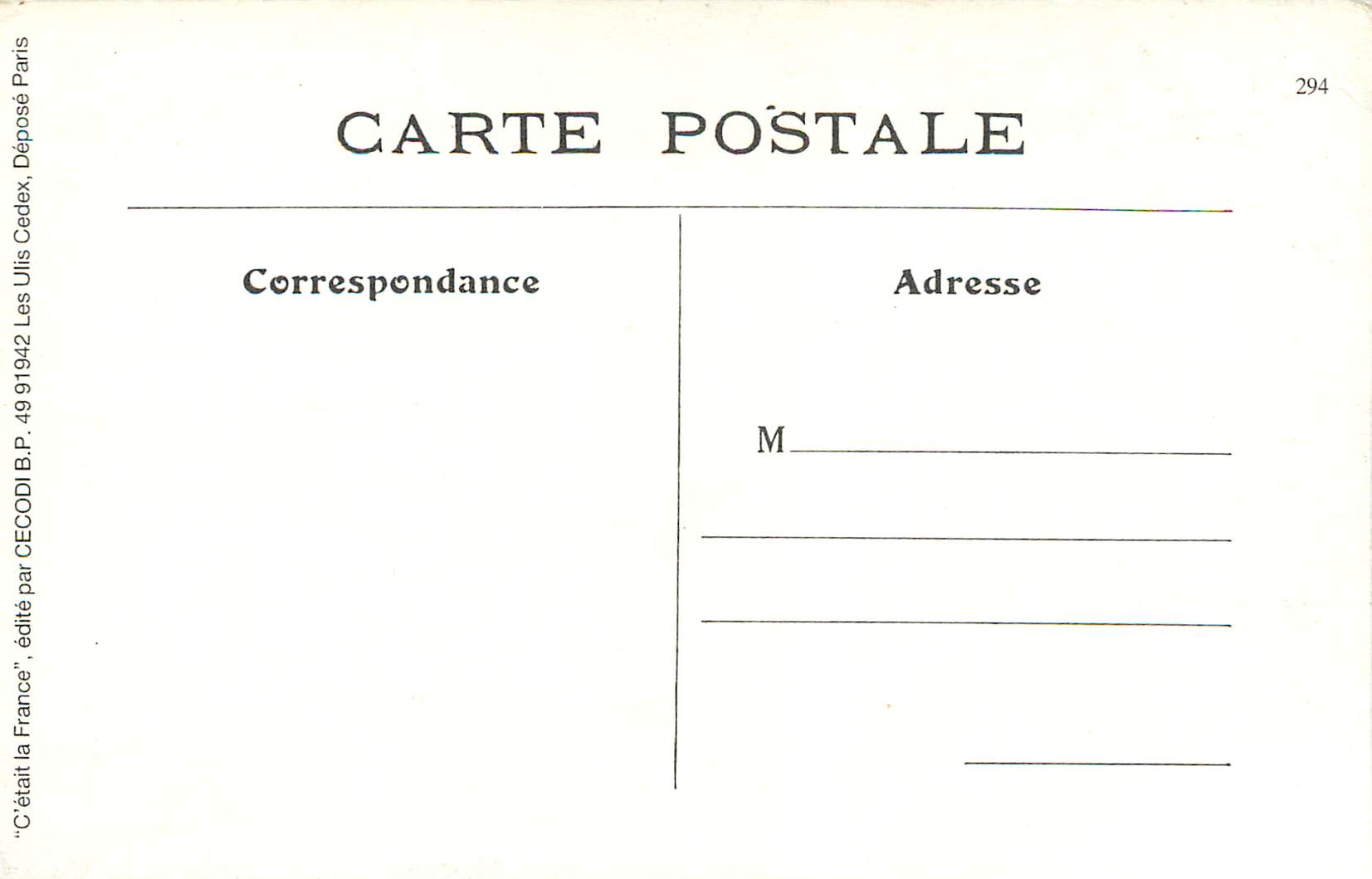 Les Schlitteurs gravissant la Montagne - Forêt de l'Utzon — Les Vosges Pittoresques, n°104 — Verso
