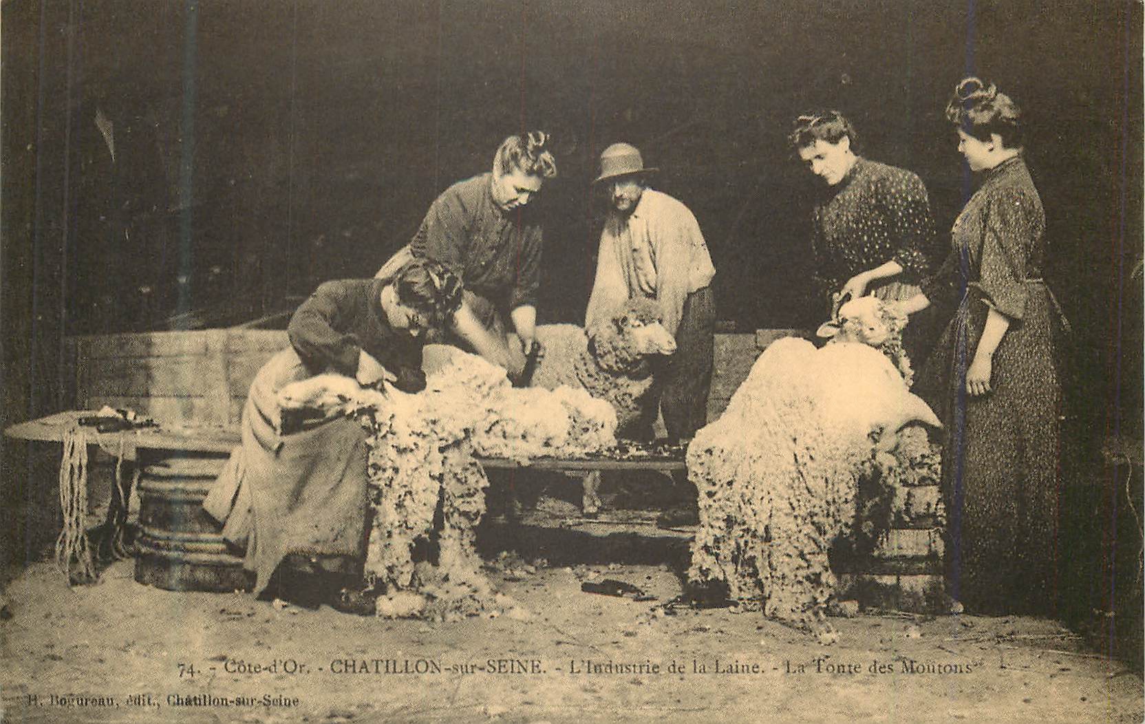 Chatillon-sur-Seine — L'Industrie de la Laine — La Fonte des Moutons — H. Bouureau, édit. Chatillon-sur-Seine