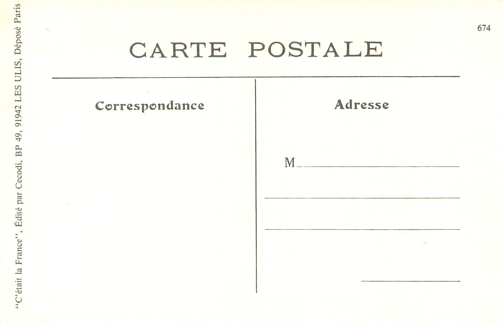 La Coupe des Cheveux en Auvergne — L'Auvergne Pittoresque — Édité par Cécodil, n° 185 — Rückseite