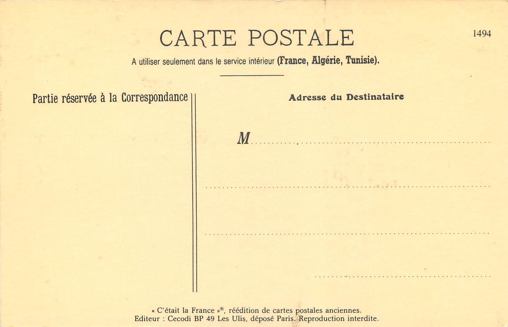 REPRO Corse Bastia Marchand de Marrons Place de l'Hotel de Ville — Back