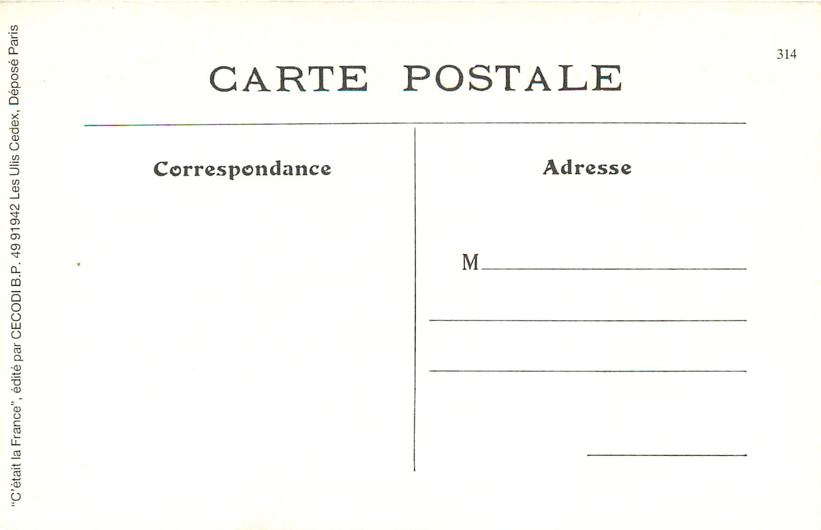 REPRO Notre Auvergne Un Vielleur M C — Rückseite