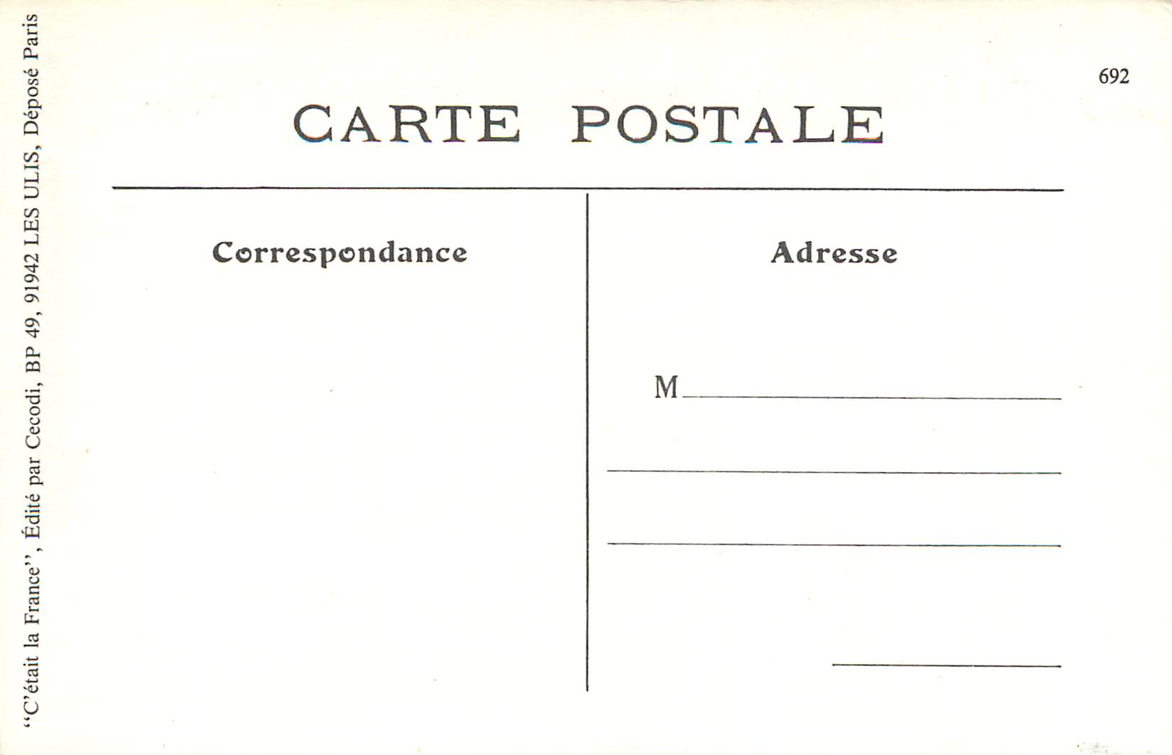 REPRO Thenay Le Courier Voiture a chiens — Rückseite