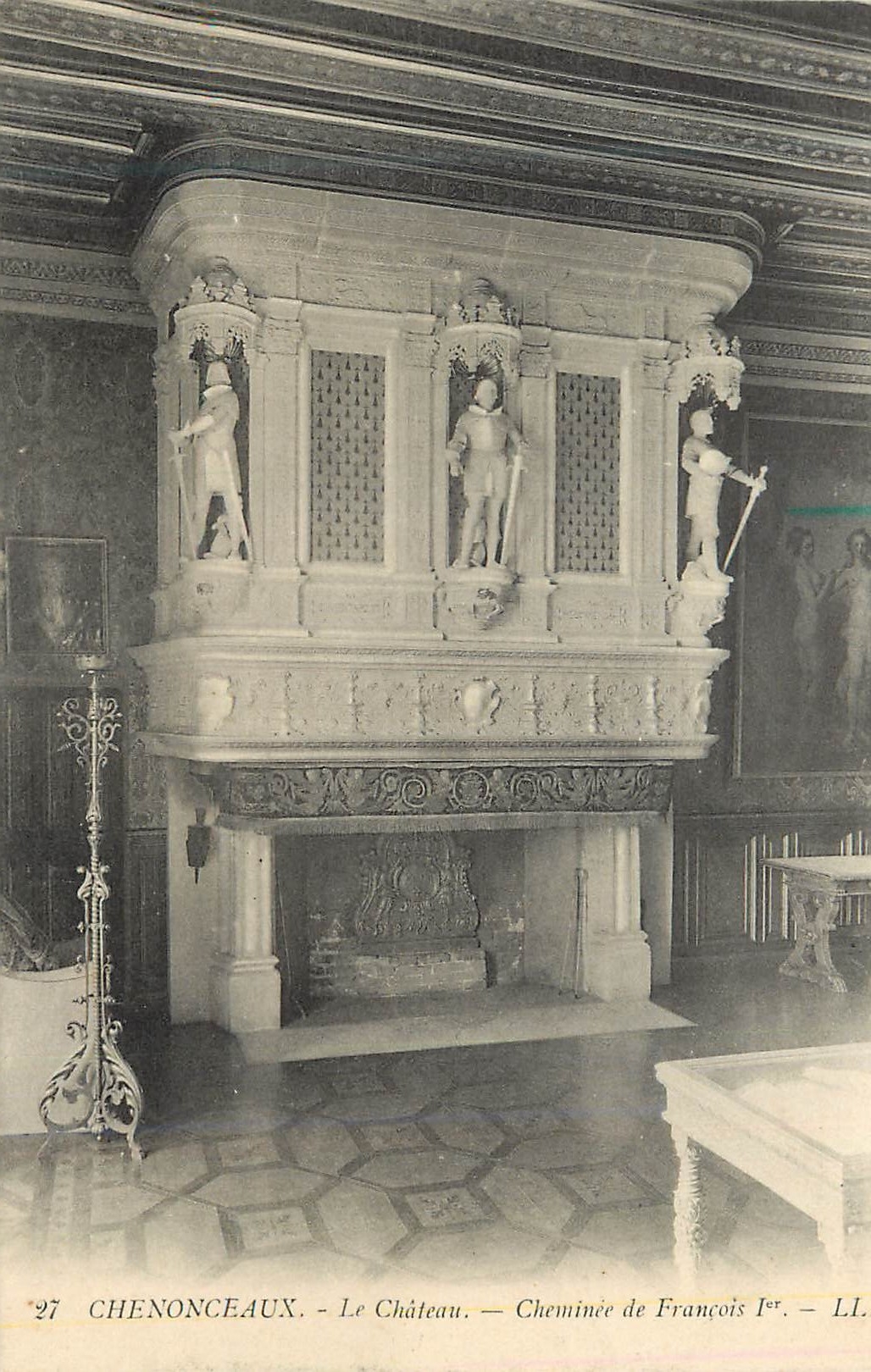 CPA Chenonceaux le Chateau Cheminee de Francois Ier
