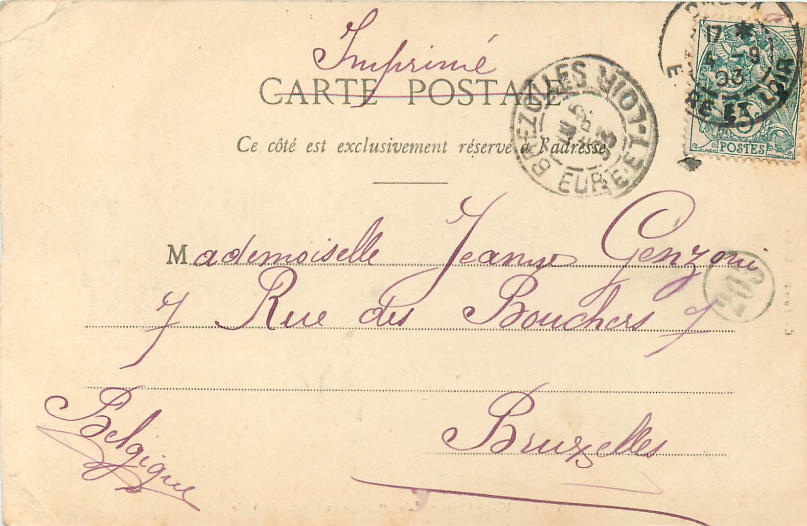 Dreux — Cheminée du 1er Étage de l'Hôtel de Ville — Éditeur G. Boucher — Verso