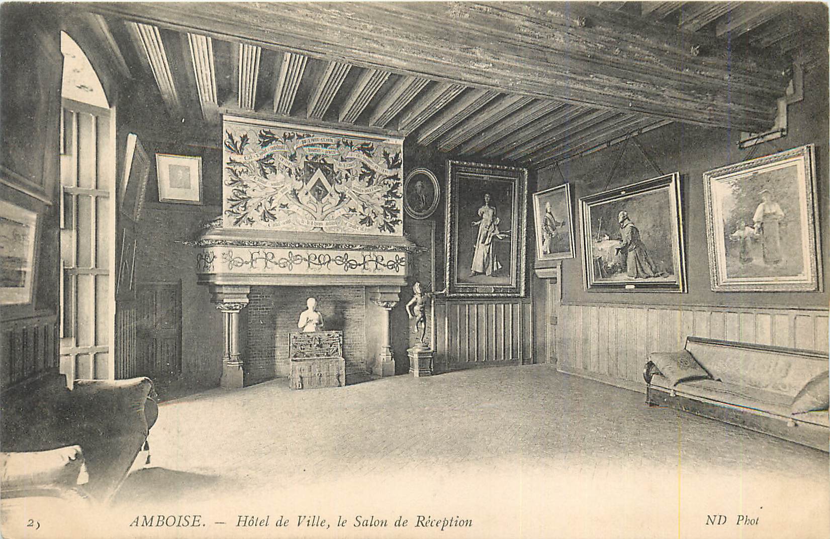 CPA Amboise Hotel de Ville le Salon de Reception
