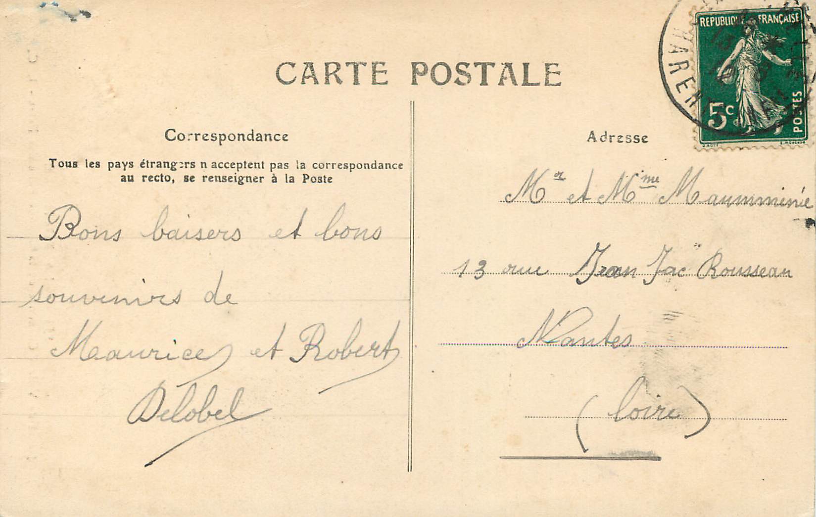 CPA La Rochelle Hotel de Ville Cheminee de la Grande Salle des Fetes — Rückseite
