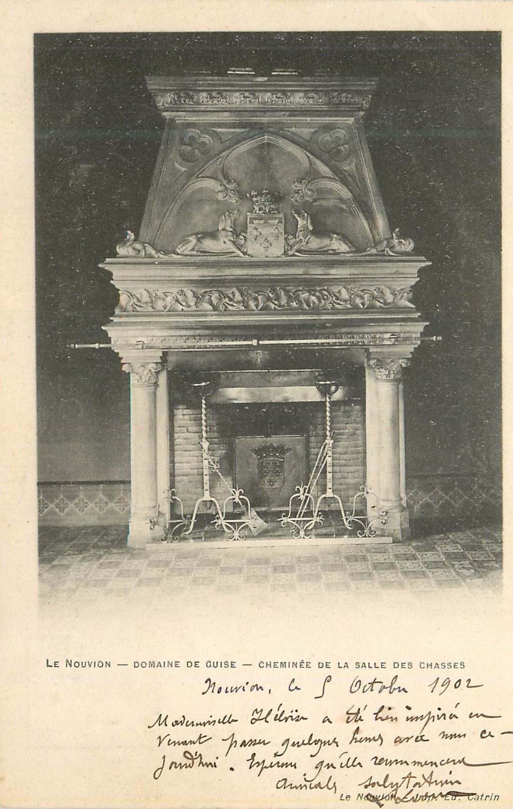 CPA Le Nouvion Domaine de Guise Cheminee de la Salle des Chasses